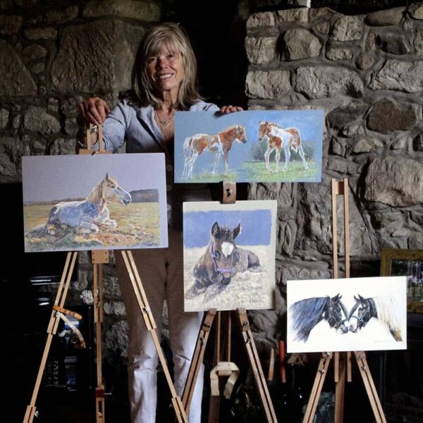 Rosalind Summers with paintings
