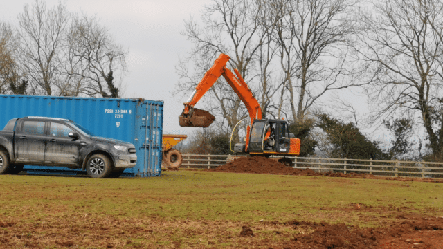 Building works in a field